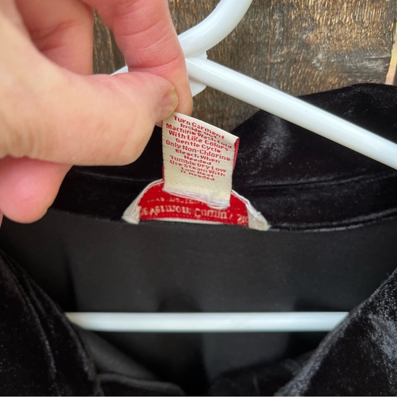 The Vermont County Store Wm’s Black Velvet Button Down Shirt Sz L - Picture 4 of 10